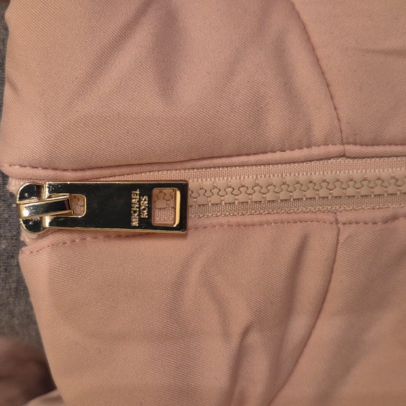 Michael Kors - Belted Parka jacket with faux fur trim on Hood - Blush Pink - Picture 3 of 10